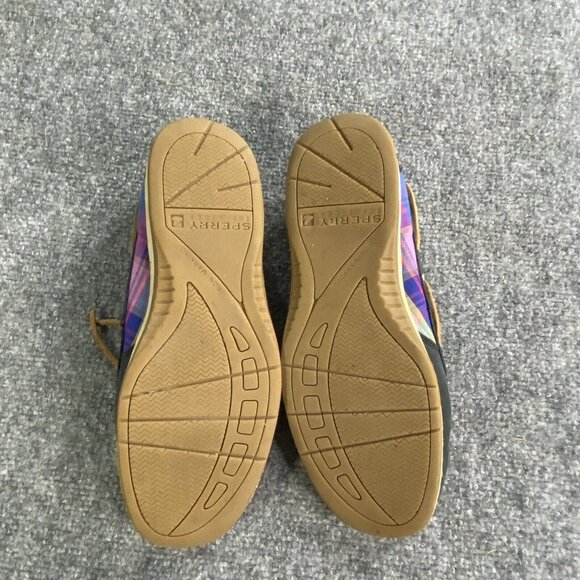 Sperry Boat Shoes Womens 9‎ M Bluefish Plaid 2 Slip On Loafers 9353657 Blue Pink - Picture 12 of 16
